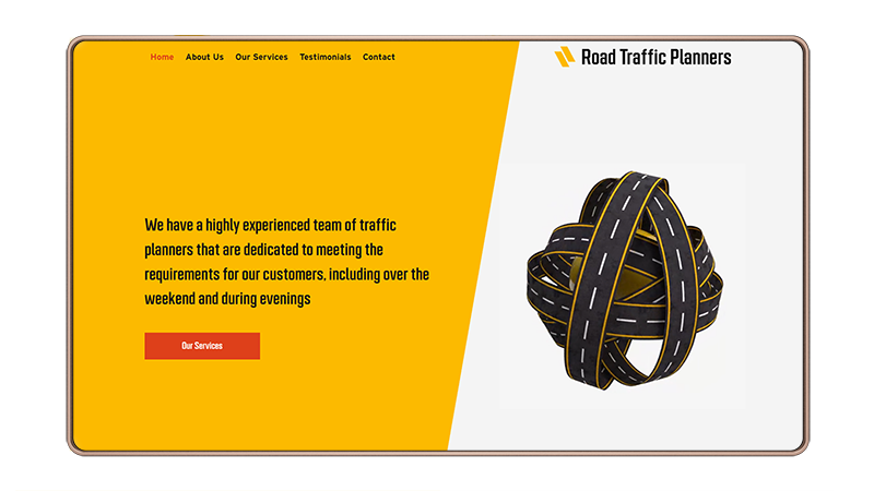 Roadtrafficplanner website framed in copper